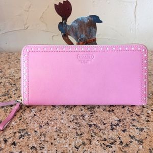 COACH Pink Leatherware Zipper Wallet